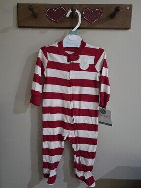 Little Planet By Carter's Red & White Stripe Baby One-Piece Size 6m NEW